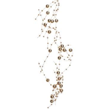 5' Rose Gold Metallic Beaded Christmas Garland- Unlit
